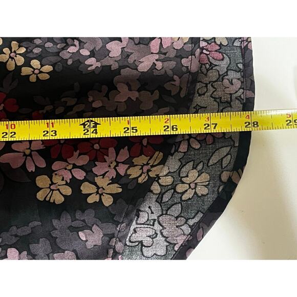Lauren Ralph Lauren Black and Purple Floral Button Up Top- Unisex Size Large EUC - Picture 7 of 7